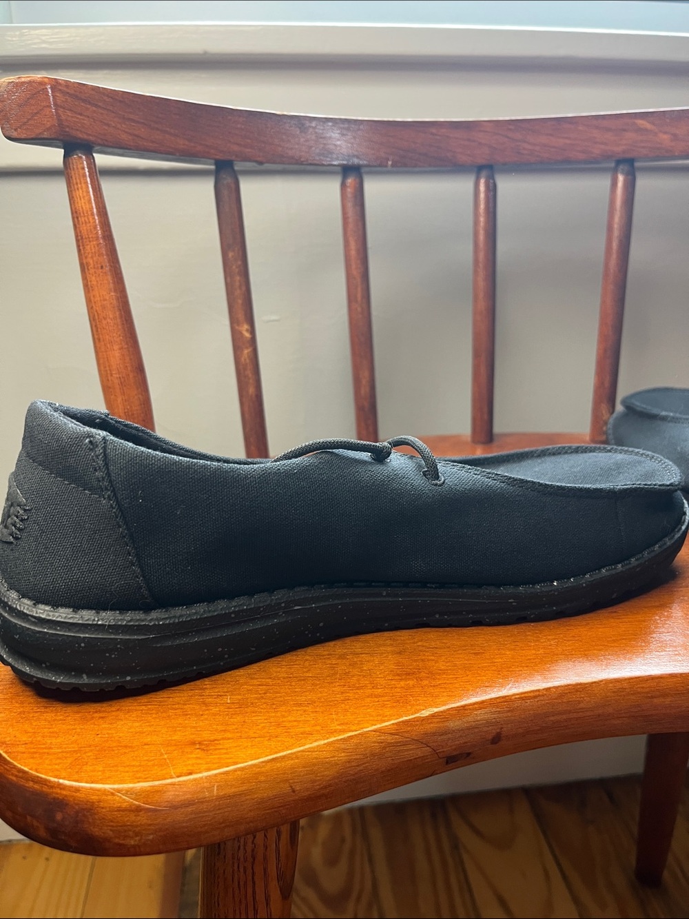 NWOT Hey Dude Wendy Canvas Black Speckled Sole Slip On Shoes Women’s 9 - Picture 5 of 10